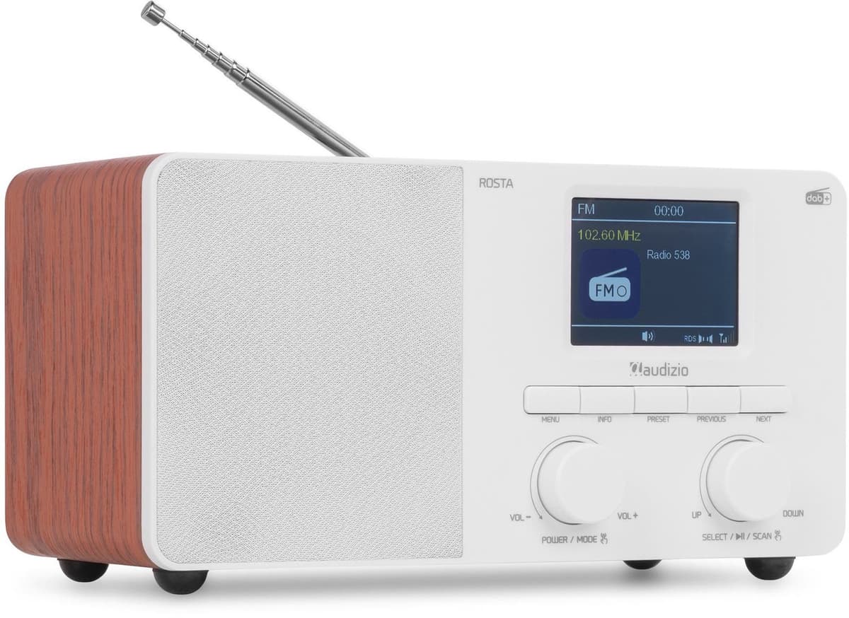 Audizio Rosta DAB radio - Digitale radio met Bluetooth - 40W - Wit — afbeelding 1