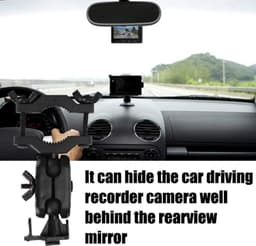 Dash Cam Mount, Recorder Autohouder, Auto Achteruitkijkspiegel Camera Houder, Rijden Recorder Beugel, 360 Graden Roterend, Voor 20mm/0.8inch Achteruitkijkspiegel(Metalen moer) — thumbnail 5