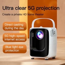 Beamer - 4K Ondersteuning - 1080P Resolutie - Bluetooth - WiFi - Trapeziumcorrectie - Zwart — thumbnail 4
