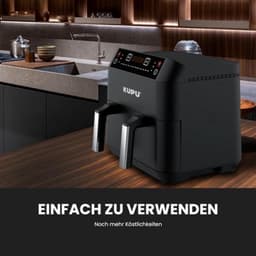 Heteluchtfriteuse, Dual Zone 2x4L, XL Airfryer, 360°luchtcirculatietechnologie, 6-in-1 heteluchtfriteuse, vaatwasmachinebestendige manden, 2460 W, olievrij, hete luchtfriteuse, 40 °C - 210 °C — thumbnail 3