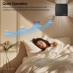 Badkamer Afzuigventilator - Ventilatie Fan - Frisse Lucht - Stil en Krachtig - 100mm Kanaal - Zwart — thumbnail 3