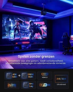 Beamer Laser - 3000 Lumen Helderheid - 3840 x 2160 Pixels Resolutie - 15000:1 Contrast - Draagbaar - Thuisbioscoop — thumbnail 3