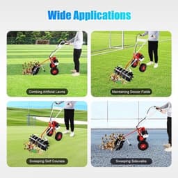 Benzine Veegmachine - Motorbezem - Opritten Reinigen - 60 cm Werkbreedte - 43 CC - Rood — thumbnail 4