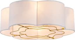 DESMIU Plafondventilator – Appbediening – 50 x 50 x 20 cm – Stof En Kunststof – Goud Wit – Verlichting Met Zes Snelheden — thumbnail 2
