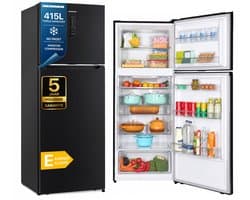 Heinner HF-HM415NFDXE++ Koel-vriescombinatie 415 L – Touch Display – Full No Frost – Power Cool-functie – Kinderslot – Inox Antraciet – 5 Jaar Garantie