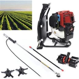 Benzine Grastrimmer - Grasmaaier - Bosmaaier - Kantenmaaier - Tuingereedschap - 35.4CC - 4-Takt 1KW, 4500-8500RPM – Rugzakmodel in Zwart/Rood — thumbnail 4