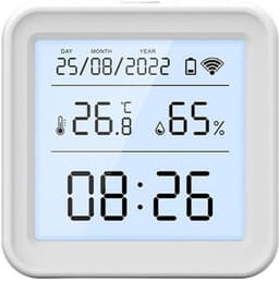 Wifi-thermometer en -hygrometer, digitale binnenthermometer en -hygrometer met app, 2,4 GHz wifi, achtergrondverlichting en temperatuurregeling. — thumbnail 1