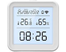 Wifi-thermometer en -hygrometer, digitale binnenthermometer en -hygrometer met app, 2,4 GHz wifi, achtergrondverlichting en temperatuurregeling.