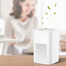 Luchtreiniger 13 x 13 x 19 cm met HEPA-filter en ionisator, wit ABS — thumbnail 3