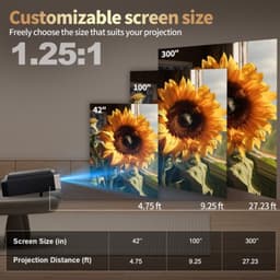 Beamer 2600 ANSI Lumen - Full HD 1920x1080 Resolutie - 200W LED - Android 9.0 Smart Projector - LCD Scherm - Voor Home Theater En Zakelijk Gebruik — thumbnail 5
