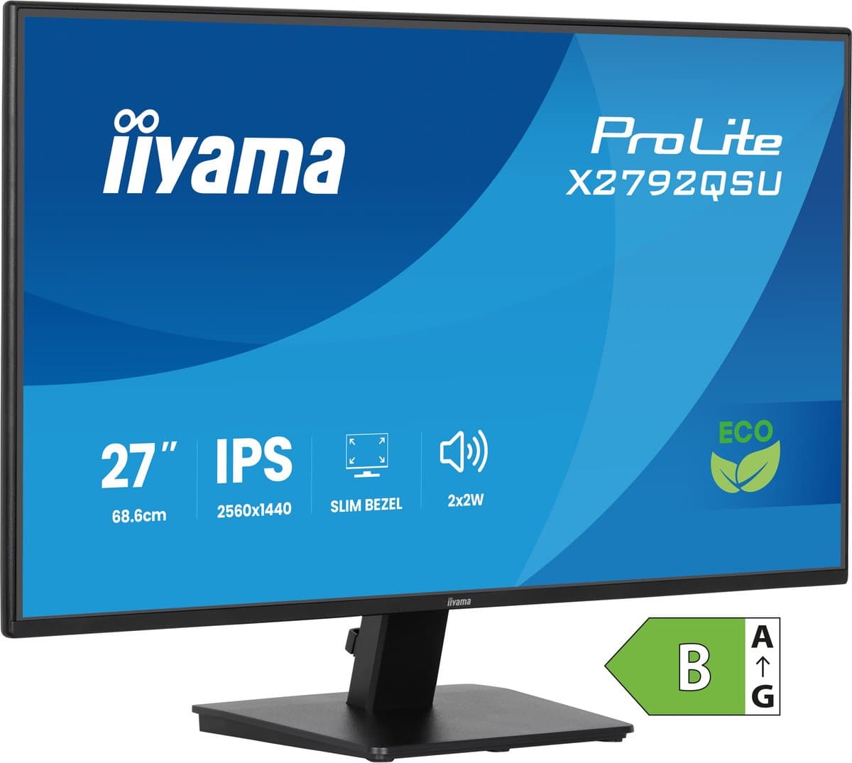 iiyama ProLite X2792QSU-B1 - 27 inch - QHD - IPS - USB-Hub (2x) - Energy label B — afbeelding 1