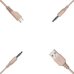 Draadloze on-ear Bluetooth hoofdtelefoon met microfoon, verstelbare beugel en draagtas - Beige/Nude — thumbnail 2