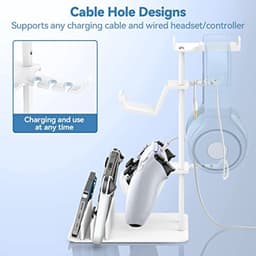 Gaming Headset Stand en Controller Houder met Aluminium Steun - Universele Hoofdtelefoonhouder voor Mobiele Apparaten — thumbnail 2