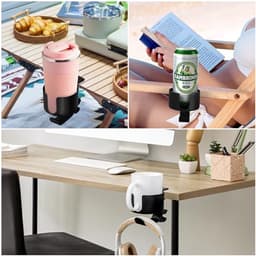2-in-1 Bekerhouder met Koptelefoon Hanger - Ruimtebesparende Kantoorspullen - Zware Kwaliteit Aluminium - Anti-knoei Desk Cup Holder — thumbnail 3