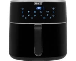 Princess Digitale Airfryer XXL 182254 - 8 liter - Extra Groot - PFAS vrij - Heteluchtfriteuse - Inclusief in hoogte verstelbaar Grillrack - Digital Touchscreen - 8 Automatische Programma's - 1800W - Zwart