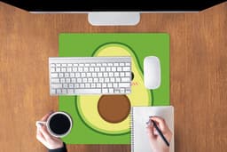 Muismat XXL 50x50 cm - Bureau onderlegger - Bureau mat Avocado - Groen - Speels - Bureaumat - Gaming mousepad xl - Bureaulegger groot - Computer deskmat — thumbnail 3
