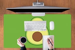 Muismat XXL 120x60 cm - Bureau onderlegger - Bureau mat Avocado - Groen - Speels - Bureaumat - Gaming mousepad xl - Bureaulegger groot - Computer deskmat — thumbnail 3