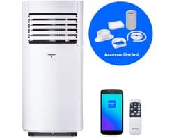 MEDION Smart Mobiele Airco P901 (9000 BTU, 3-in-1, Koelen, Ontvochtigen, Ventileren, tot 32m², incl. Raamafdichtingskit, voor Slaapkamer en Woonkamer, WiFi, App-Functie, Afstandsbediening, MD 37732)