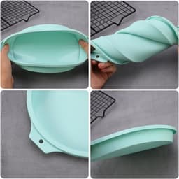 TOVBMUP Airfryer eivormpjes - Set van 4 - Siliconen Airfryer vormpjes - Siliconen eierset - Airfryer cakevormpjes - Herbruikbaar - Roze, Blauw — thumbnail 2