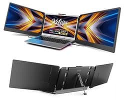 Draagbare 14 Inch Full HD Monitor voor Laptop - Tri-Screen Extensie voor Verbeterde Productiviteit