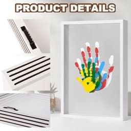 Handprint en Voetafdruk Baby Set - DIY Plakafdruk - Houten Lijst - Niet-Toxische Vingerkleuren - Creatieve Afdruk Set voor Baby - Cadeau voor Ouders en Nieuwgeboren — thumbnail 5