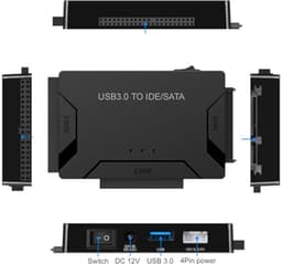 USB 3.0 naar SATA en IDE-adapter met stroomschakelaar voor harde schijven — thumbnail 4