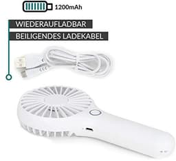 Handventilator met 10 uur accu, 2600 mAh, 3 standen - USB mini-ventilator in roze — thumbnail 4