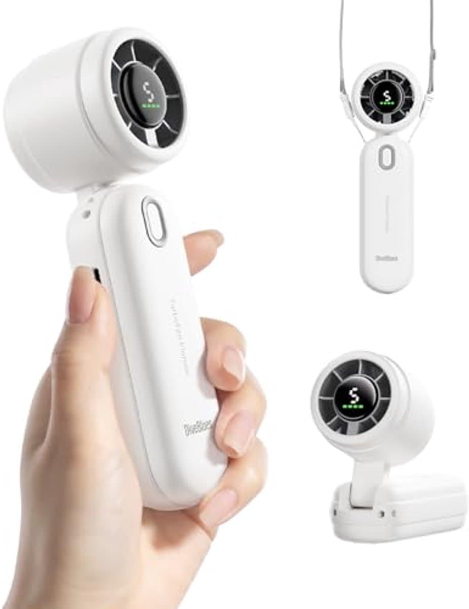 Draagbare High-Speed Handheld Turboventilator met LED-display en Oplaadbare Batterij — afbeelding 1