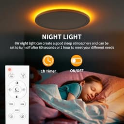 Dimbare Plafondlamp met Afstandsbediening - 24W LED Lamp voor Slaapkamer en Woonkamer — thumbnail 4