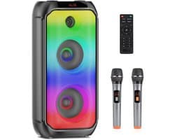 Draagbare Bluetooth Luidspreker 80 W met Rijke Bas en Kleurrijk Licht – Outdoor Stereo Luidspreker met TWS Koppeling en 10800 mAh Batterij