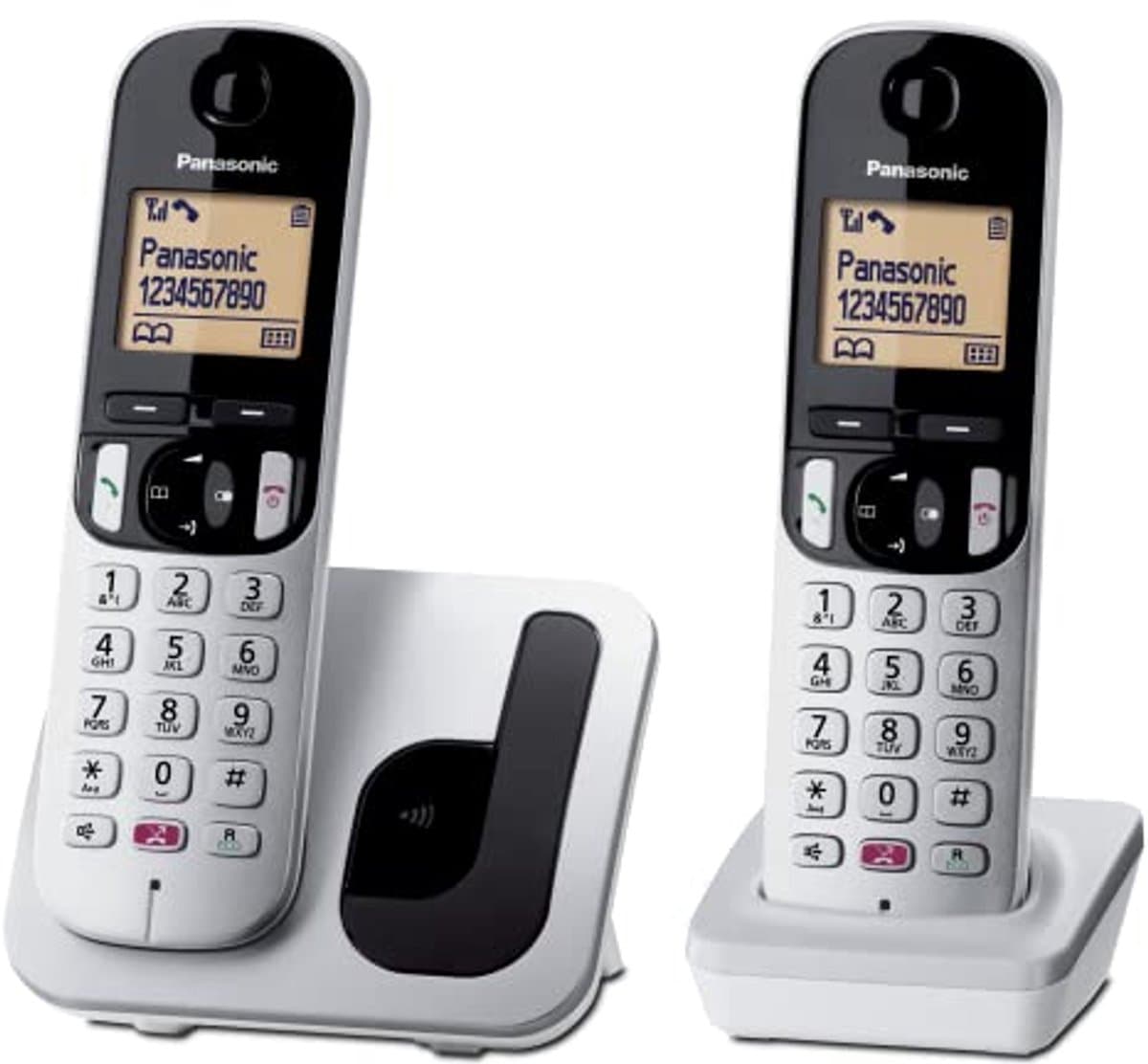 Digitale draadloze telefoon met 2 handsets, beller-identificatie, blokkering en handsfree functie — afbeelding 1