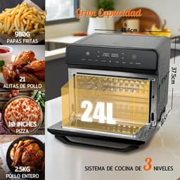 XXL Heteluchtfriteuse met Digitaal Touchscreen - Multifunctionele Mini-Oven 24L met 8 Kookprogramma's — thumbnail 2