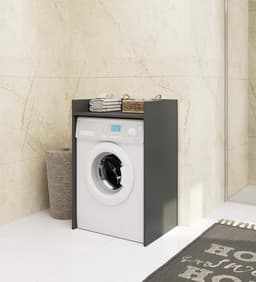 Wasmeubel voor Wasmachine en Wasdroger - Ruimtebesparend en Modern Design - 64 cm Grafietgrijs — thumbnail 3