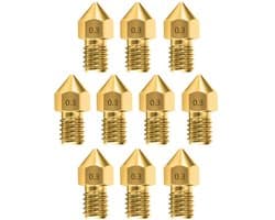 3D printer reserveonderdelen - 3D Printer Nozzles - 10-delige 0,3mm Extruder Printkop Nozzles, Geschikt voor diverse 3D printer modellen