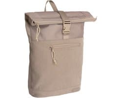 New York Ribbi Rolltop Rugzak 17-21L Schooltas & Werktas Ribstof Laptop Rugtas 15.6 inch Taupe