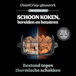 Draagbare Airfryer 3.8 L, 4-in-1 Functies: Airfry, Roosteren, Warmhouden, Compact Ontwerp met 2 Afneembare Glazen Schalen & Deksels — thumbnail 6