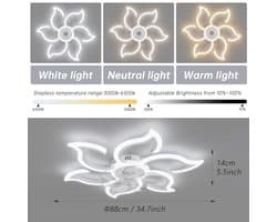 Slimme plafondventilator met LED verlichting, afstandsbediening, en spraakbediening - Stil in zomer/wintermodus, witte kleur