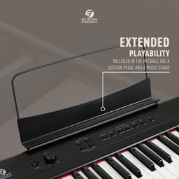 Digitale piano 88 toetsen - Met gratis lessen - incl. pedaal - Zwart Fazley FSP-200-BK — thumbnail 4