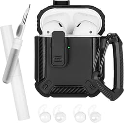 Brenzoos - Zwarte Beschermhoes voor AirPods 1/2 Generatie - Compatibel - Duurzaam Materiaal - Type A — thumbnail 3