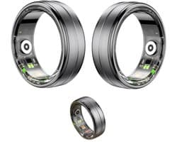 DrPhone RingSense – Smart Ring - Europese ringmaat 67 - 5ATM Waterdicht – Slaapmonitor – Hartslagmeter - SpO2 Monitor - Dagelijkse Activiteitstracking - Mobiele App – Donker Grijs