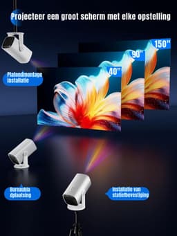 SCH® Mini beamers - Projector - Mini beamer - Wit - 20cm x 11cm x 11cm — thumbnail 2