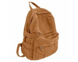 Canvas rugzak geschikt voor dames, vintage esthetische rugzak, basisrugzak geschikt voor middelbare scholieren/studenten, reistas geschikt voor laptops, olijfgroen, medium, reisrugzak