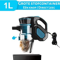 Fubzz Bedrade Stofzuiger - Handstofzuiger Met Snoer - 18Kpa 600W Krachtige Zuigkracht - Zakloze Stofzuiger - Huishoudelijke Reiniger Blauw — thumbnail 4