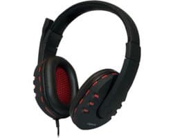 LogiLink HS0033 Stereofonisch Hoofdband Zwart, Rood hoofdtelefoon met USB aansluiting