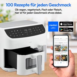 MEDION XXL Dubbele Airfryer P20 - 2 zones - 8,7 L - 2600 W - Wit — thumbnail 23