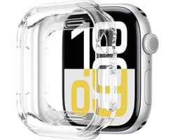 Siliconen Hoesje Geschikt voor Apple Watch Series 9 41mm Hoes Case - Hoes Geschikt voor Apple Watch Series 9 41mm Case - Transparant