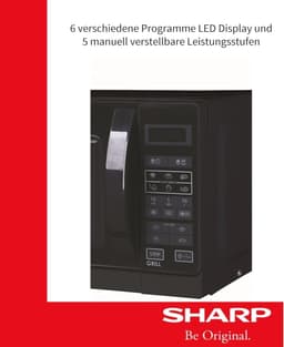 2-in-1 Magnetron met Grill - 20 L, Zwart — thumbnail 4