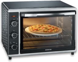 Bak-Toastoven met Convectiefunctie 1800 W Incl. Pizzasteen - Zilver/Zwart - 2058 Wacht Mee — thumbnail 1