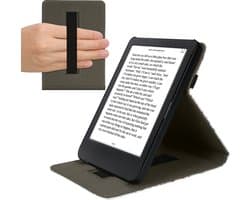kwmobile e-reader hoesje geschikt voor Kobo Clara BW / Colour hoes - Ereader flip case met standaard - Kunstleren e reader cover - Travel Wereldkaart design in zwart / meerkleurig