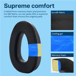 Ear Pads Replacement for Sennheiser PXC480/PXC550/PXC 550-II/MB660 UC/MB 660 MC Headphones by MMOBIEL - Cooling Gel Ear Pad Cushions - Noise Isolation Earpads Replacement – Black — thumbnail 5